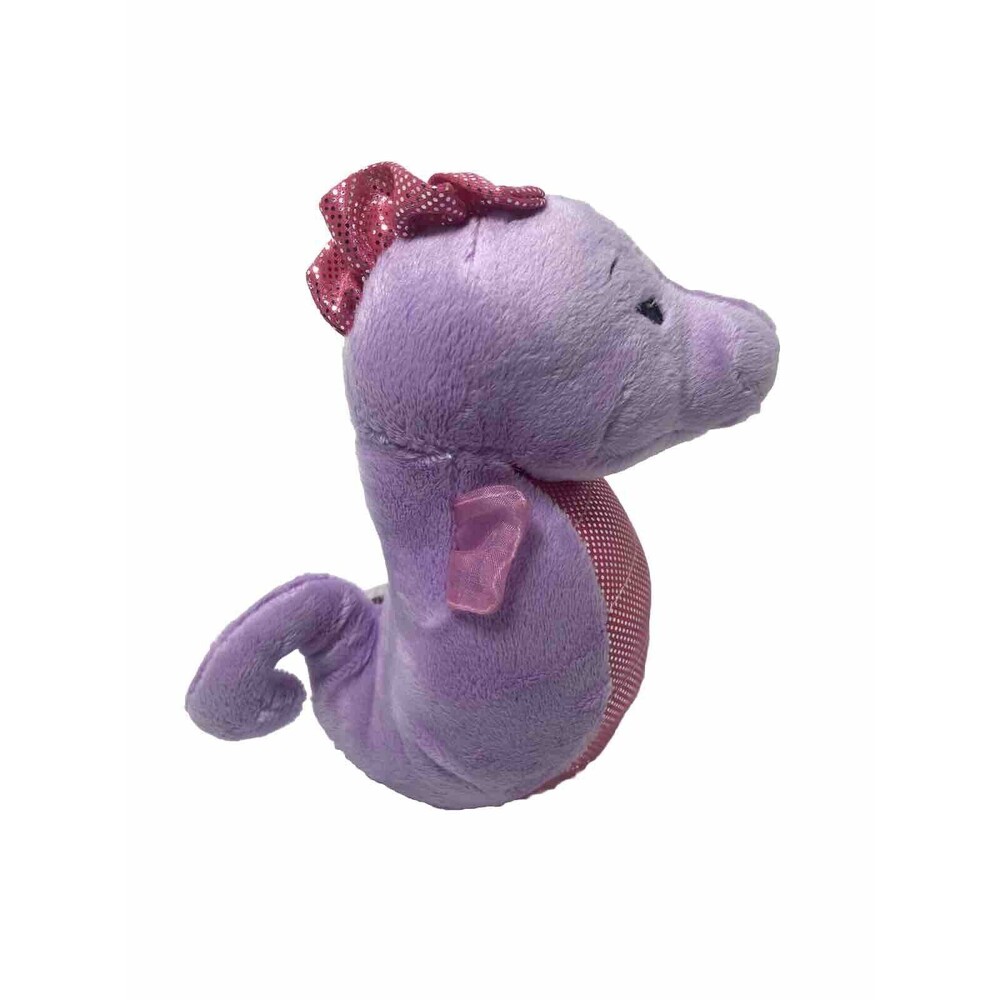 Baby Ganz Lavender Shiny Pink and Purple Coastal Sea Horse Rattle Lovey  nwt